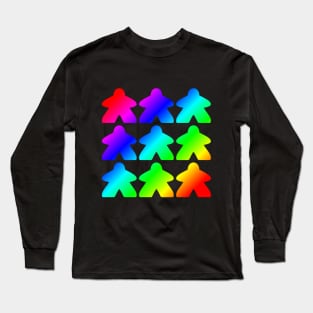 Rainbow Meeples Long Sleeve T-Shirt